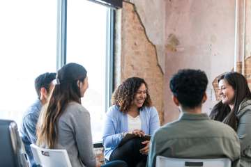 group of people in a circle 