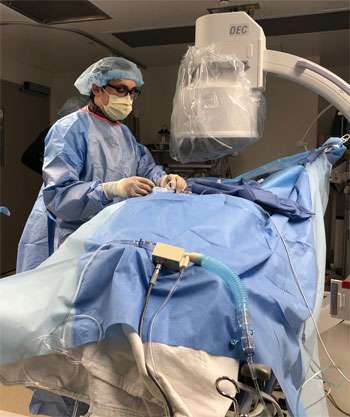 Student Alex during procedural training