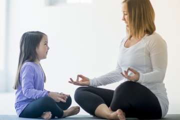 mother and child meditating