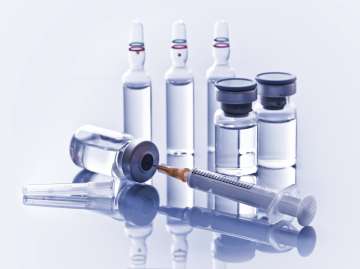 Syringe and vials. Diabetes program.