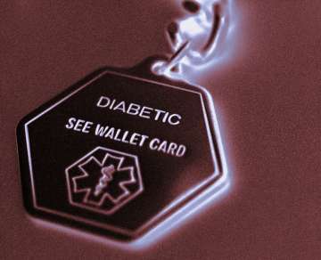 Diabetic medical alert ID. Diabetes program.