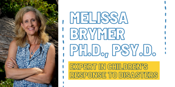 Dr. Melissa Brymer, expert in Children's response to disasters, posing with a sleeveless shirt and crossed arms.