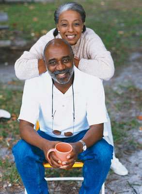 An older couple sitting together