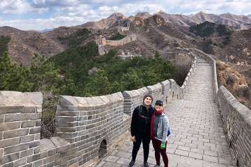 Nicole Yin at the Great Wall of China