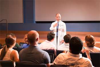 UCLA Doctor giving a presentation