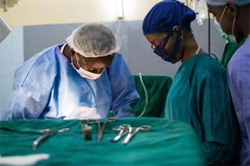 Doctors doing surgery