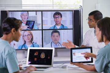 Doctors on video call