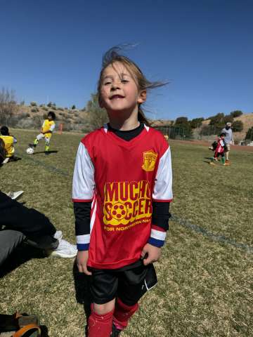 Sophia on the soccer field