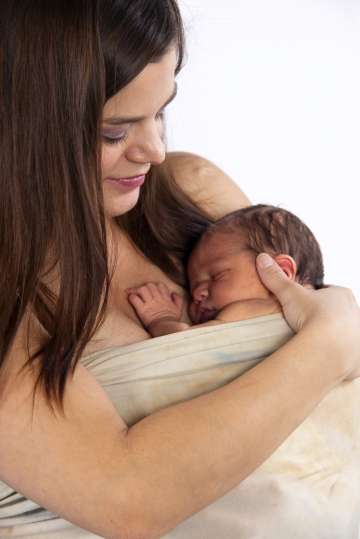 Woman breastfeeding her child
