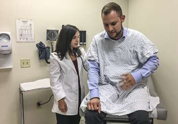 Doctor examining a patient