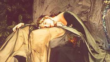 Painting of woman sleeping