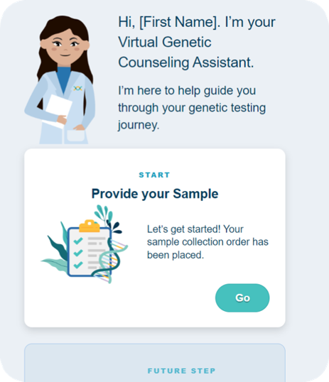 Screenshot virtual genetic counseling assistant
