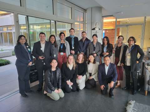 Alumni gathering after Whitney Cale lectureship 