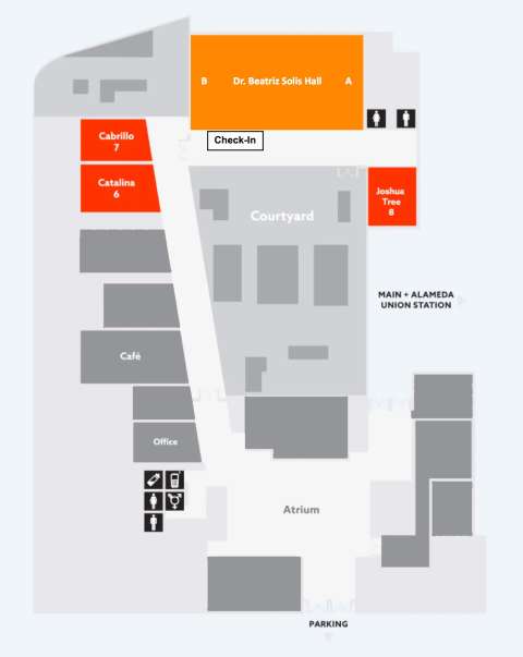 Map of Venue, all rooms on north end 