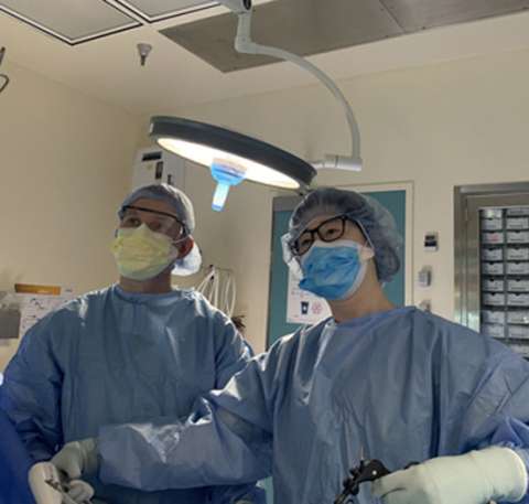 Two surgeons in an operating room
