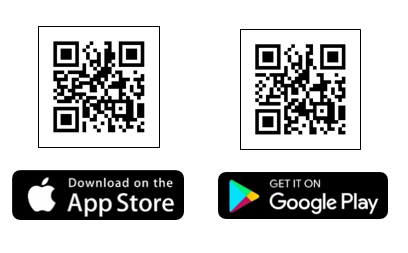 Image of Apple and Google play app store QR codes