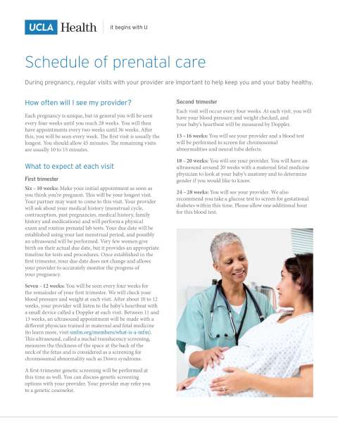 schedule of care