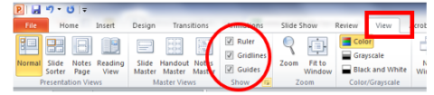 Show ruler