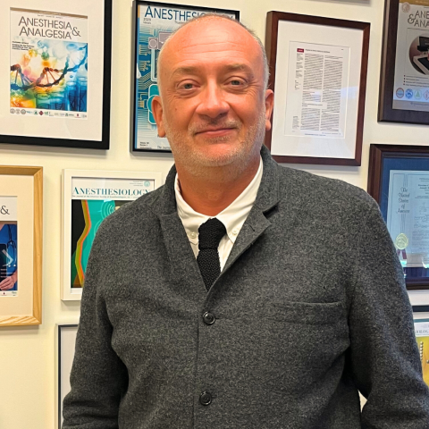 DAPM Chair, Maxime Cannesson, MD, PhD, in his office