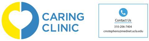 caring clinic logo and contact info