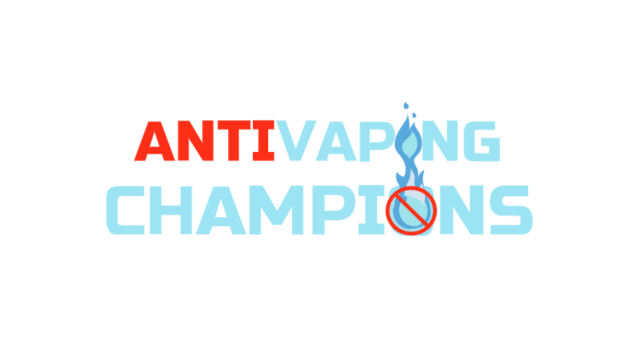 A logo with the text Anti Vaping Champions