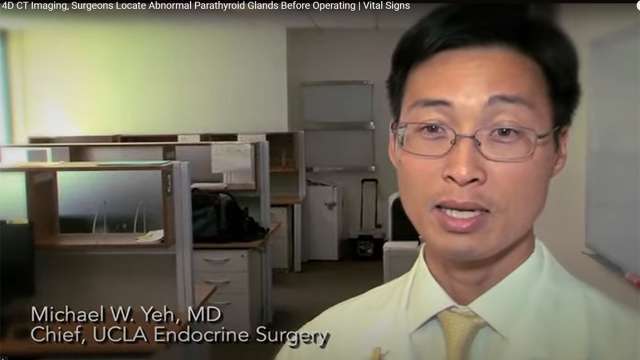 Dr. Michael Yeh discusses using 4D CT Imaging to locate abnormal parathyroid glands before operating.