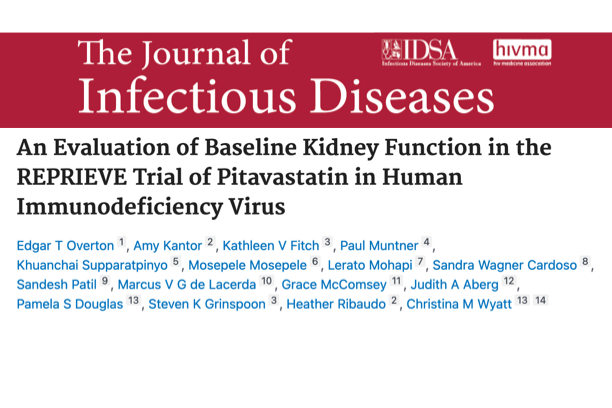 Masthead for an article titled, "An Evaluation of Baseline Kidney Function in the REPRIEVE Trial of Pitavastatin in Human Immunodeficiency Virus"