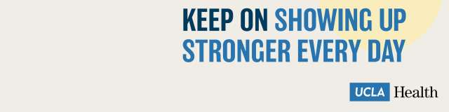 Linkedin Banner that says "Keep on showing up stronger every day" with the UCLAH logo