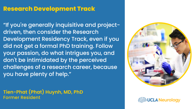 Quote from Dr. Hayth on the Research Development Track in neurology research.