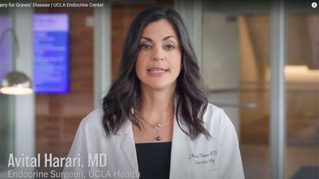 One treatment option for Grave's disease or hyperthyroidism is medication, says endocrine surgeon Avital Harari, MD.