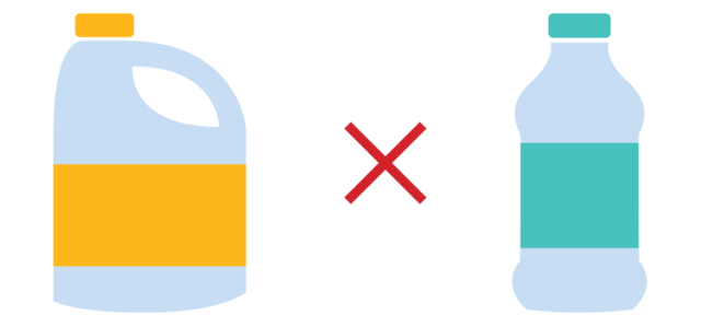 Burn Prevention - An illustration shows a yellow bleach bottle and a green rubbing alcohol bottle, with a large red X between them.
