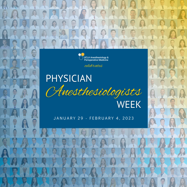 a graphic for Physician Anesthesiologists Week 2023 with headshots of dozens of physicians in the background
