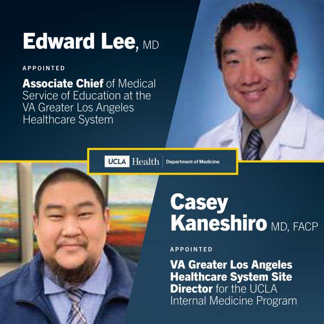 graphic for Drs. Edward Lee and Casey Kaneshiro's VA appointments