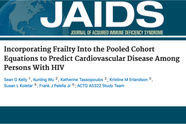 A masthead for a journal article titled, "Incorporating Frailty Into the Pooled Cohort Equations to Predict Cardiovascular Disease Among Persons With HIV "