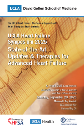 UCLA Heart Failure Symposium 2025 flyer with event details and logos.