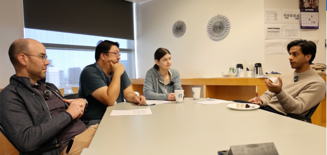 UCLA DAPM Bioinformatics team members, Drs. Elion Gabel, Drew Cheng, and Theodora Wingert interview Samir Akre, PhD for their conversation series, Health Data Dialogues
