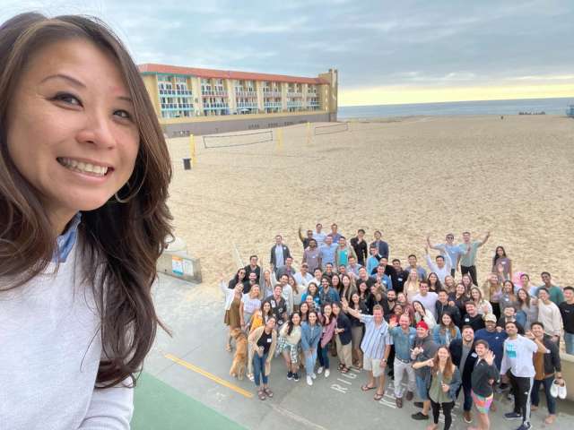 Dr. Myo Bio and the Residents at the DAPM Resident Retreat 2022