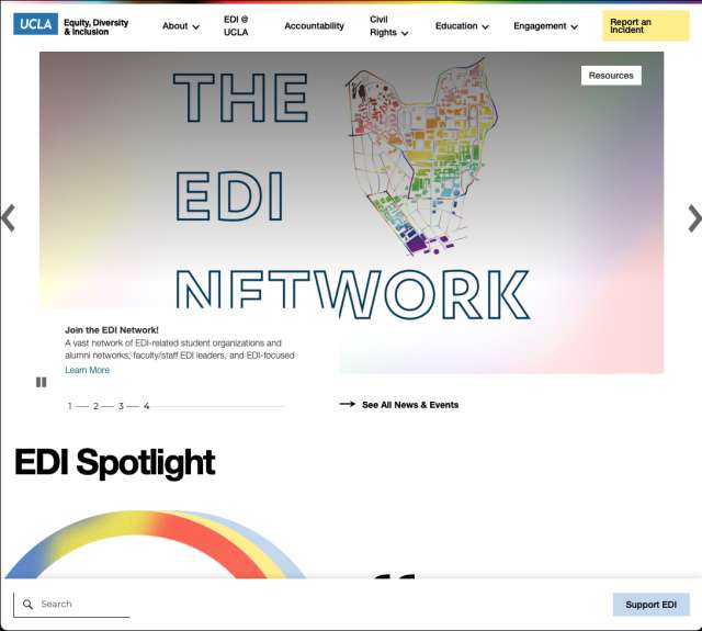 screenshot of the UCLA EDI website