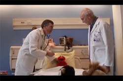 Mattel doctors inside hospital room