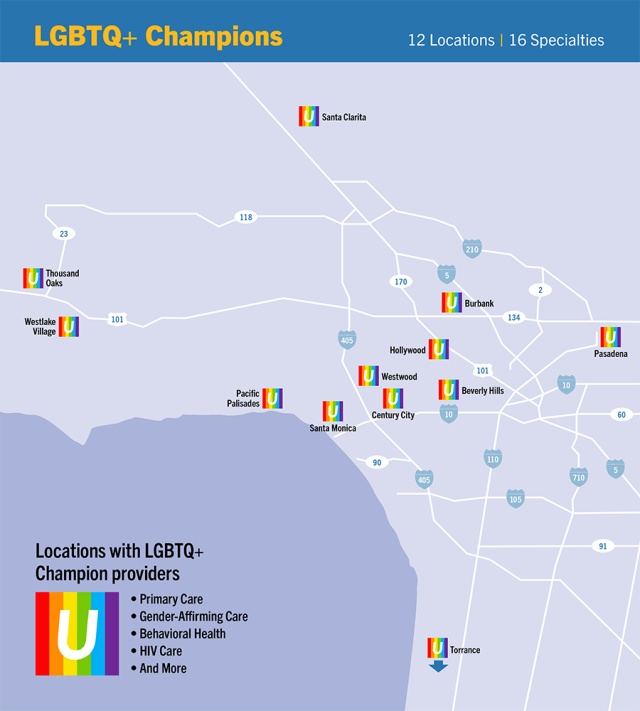 UCLAH LGBTQ Champion Map