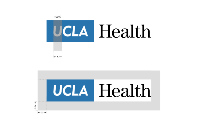 UCLA Health logo with clear space measurements