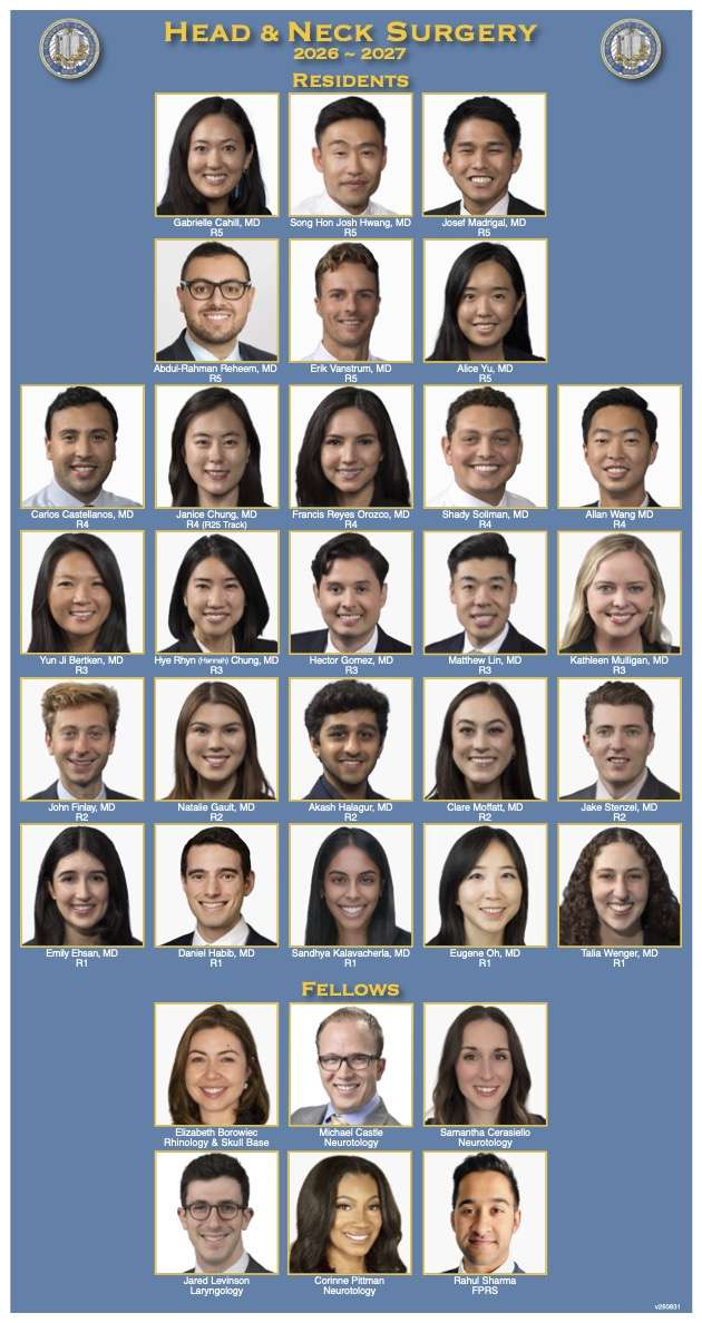 Head and Neck Surgery Residents Roster