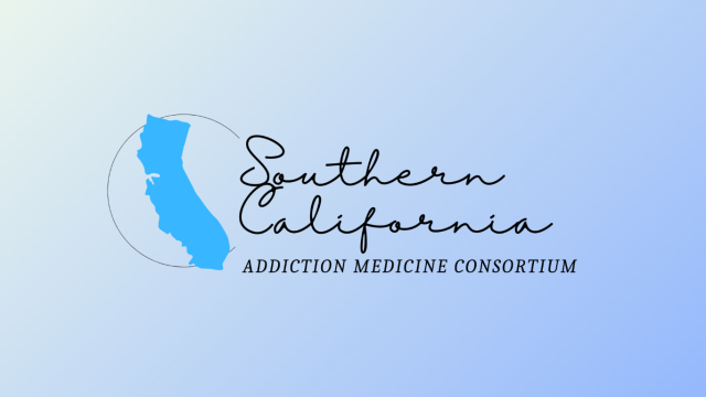 The state of california, with the text Southern California Addiction Medicine Consortium