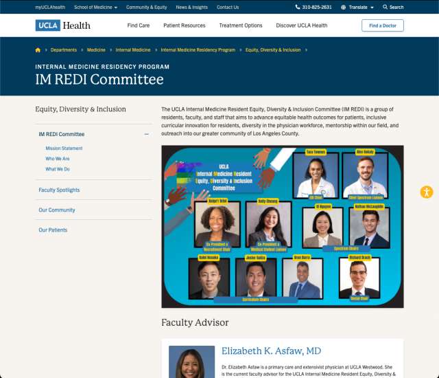 homepage of the IM REDI Committee website