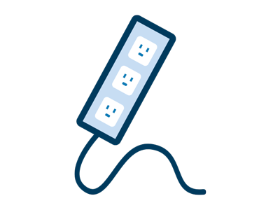 Types of burns - Power strip icon