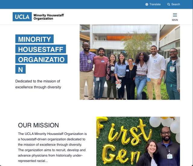 homepage of the Minority Housestaff Org website