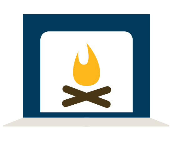 Types of burns - Fireplace icon