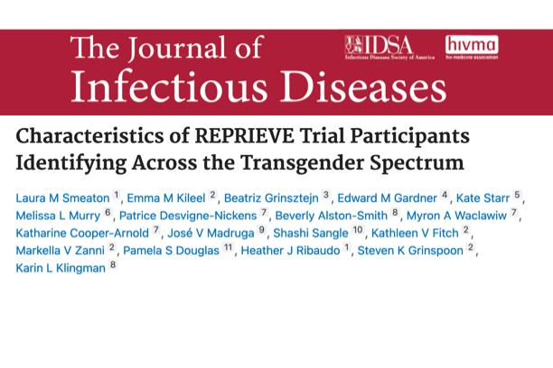 A masthead for a journal article titled, "Characteristics of REPRIEVE Trial Participants Identifying Across the Transgender Spectrum "