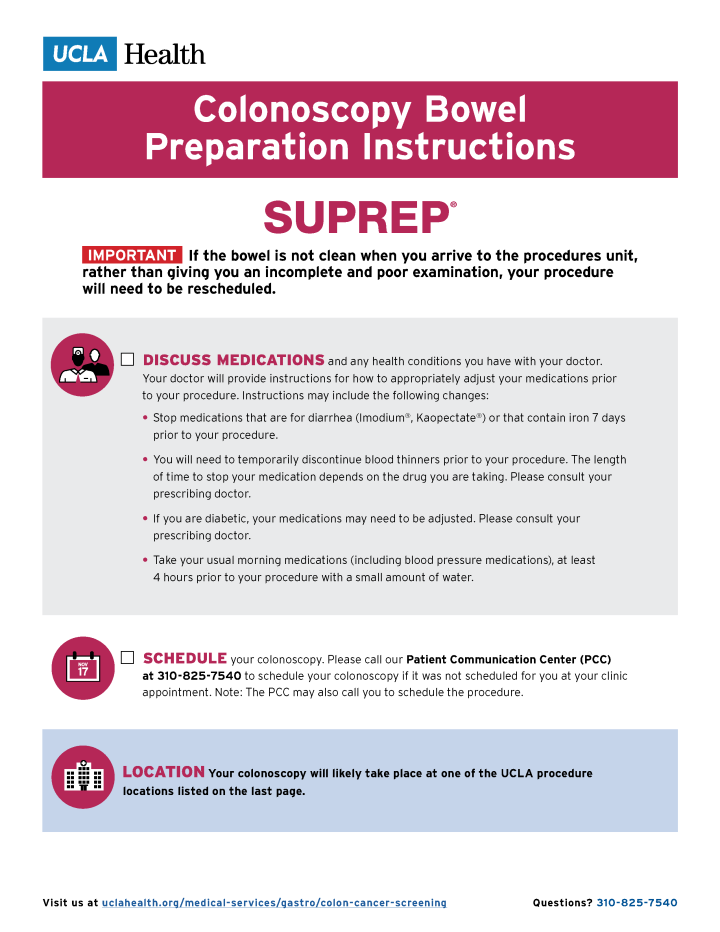 Step By Colonoscopy Guide.pdf Colonoscopy Prep - Colorectal Cancer Screening | UCLA Health Jonsson ...