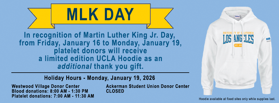 MLK Day Promotion for Platelet Donors
